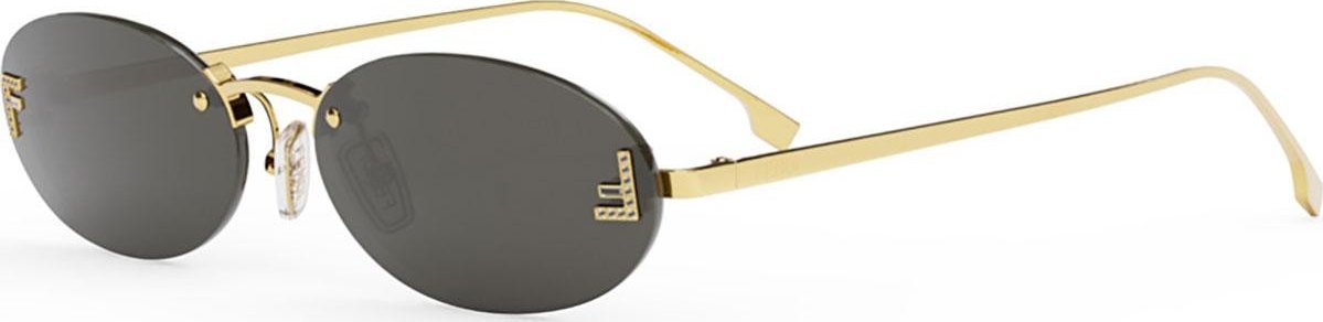 FENDI First Crystal Grey Oval Sunglasses - ONE SIZE (54)
