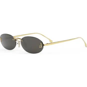 Sluneční brýle FENDI First Crystal Grey Oval Sunglasses
