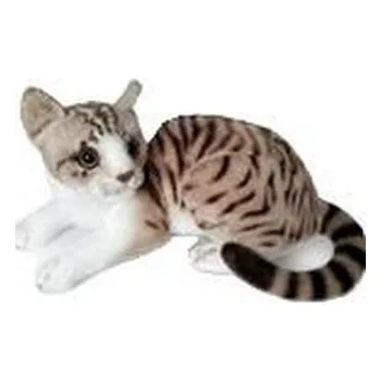 plyšák Kot biało-szary leżący 30cm