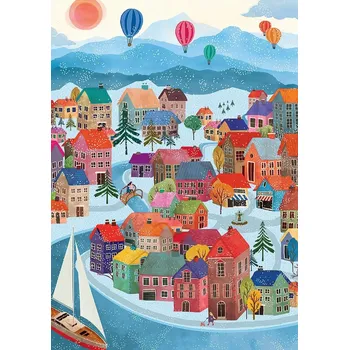 Puzzle Pieces & Peace Zimní vesnice 500 dílků