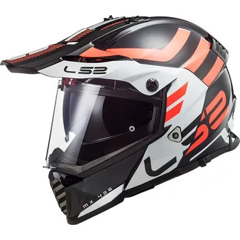 Helma na motorku LS2 Helmets LS2 MX436 PIONEER EVO ADVENTURER BLACK WHITE - S