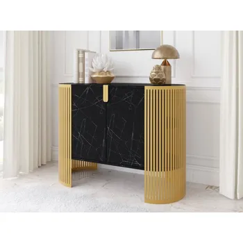 Nábytek Komoda Zinzit Gold, Barva: zlatá / černá pietra grigia MIRJAN 5903211453908