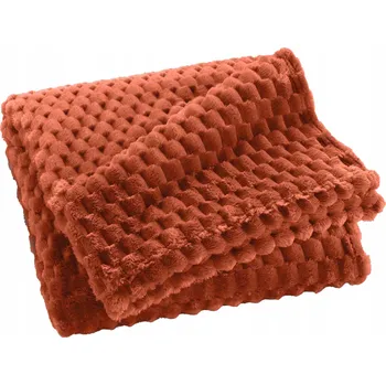 Přehoz na lůžko FLANELOVÝ PŘEHOZ 125 X 150 CM POLYESTER ORANŽOVÝ
