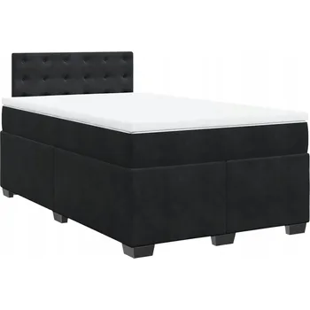 Postel Kontinentální postel černá 200 x 120 x 100,5 cm s matrací a topperem