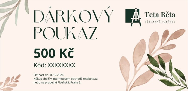 Tištěný dárkový poukaz TetaBeta.cz v hodnotě 500 Kč