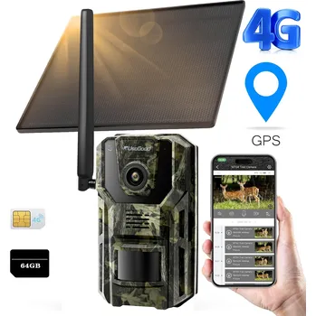 Bezpečnostní kamera Fotopast 3MP FHD GSM SIM Lesní kamera SOLÁRNÍ Náhled obrazu živě IR GPS