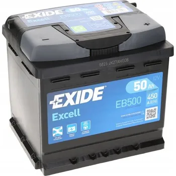 Autobaterie Akumulátor Exide Excell 50Ah 450A EB500 EN PRAVÝ PLUS