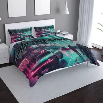 Povlečení Sablio Povlečení Cyberpunk 2077 Město - 140x220 / 90x70