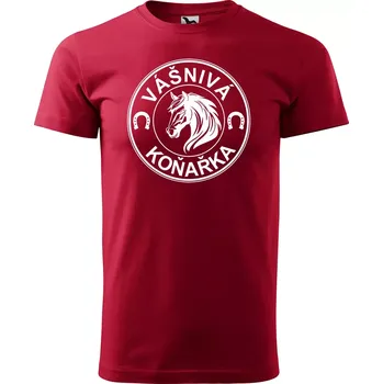 Pánská móda Sablio Tričko s potiskem Vášnivá koňařka - červené 4XL