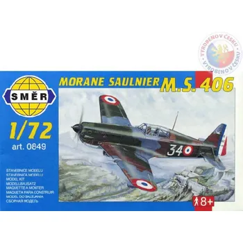 Plastikový model SMĚR Model letadlo Morane Saulnier MS 406 1:72 (stavebnice letadla) | 46045