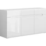 Praktická komoda do obývacího pokoje Azteca Trio - Black Red White - BRW Bílá / Bílá s Vysokým Leskem 150x84 cm