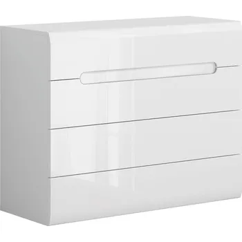 Komoda Komoda Azteca Trio - Black Red White - BRW Bílá / Bílá s Vysokým Leskem 105x84 cm