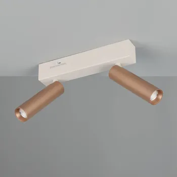 Lampička Trio Lighting LED stropní bodové světlo Ambala, délka 26 cm, šedá/hnědá, 2 ks. šedá, hnědá 2 x 5,5 W LED - Doprava zdarma