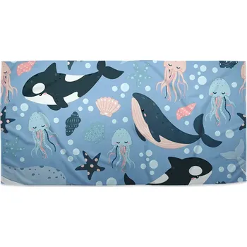 Osuška Sablio Ručník Dětský mořský svět - 50x100 cm