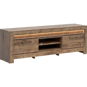 Televizní stolek Funkční TV stolek do obývacího pokoje Torin - Black Red White - BRW Dub Ribbeck / Hnědá 180x60 cm