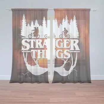 Záclona Sablio Záclony Stranger Things Glow: 2ks 150x250cm