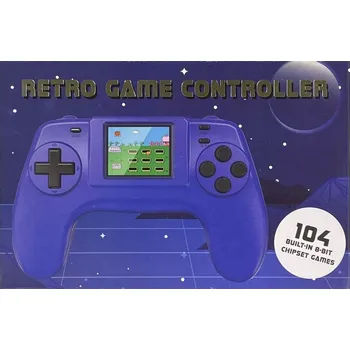 Herní konzole RETRO HERNÍ KONZOLE PŘENOSNÁ KONZOLE S 104 HRY modrá