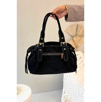 Kabelka Boto Taška z přírodního semiše Danira Barva: Černá, Velikost: ONE SIZE