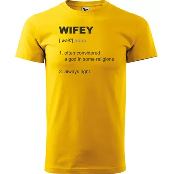 Sablio Tričko s potiskem Wifey - žluté 3XL