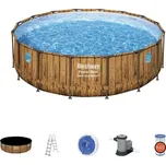 Bazén Bestway Power Steel, Vista Series, 56725, kartušová filtrace, žebřík, prostěradlo, dávkovač, 488x122 cm