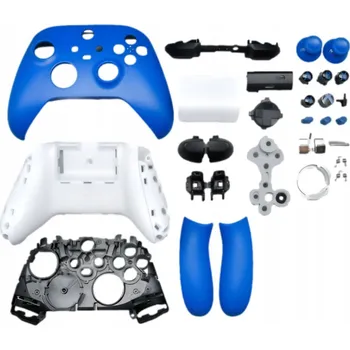 Herní konzole KOMPLETNÍ MODRÝ KRYT, TLAČÍTKA, GUMIČKY A HŘÍBKY PRO OVLADAČ XBOX SERIES X/S