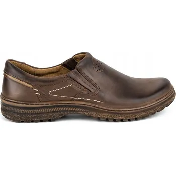 Pánské polobotky PÁNSKÉ BOTY CASUAL Z KŮŽE POLSKÉ 869 HNĚDÉ VEL. 47