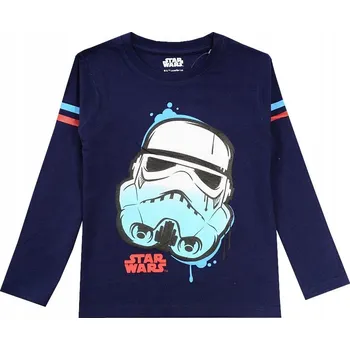 Chlapecké tričko EplusM dětské tričko s dlouhým rukávem bavlna modré, velikost 134