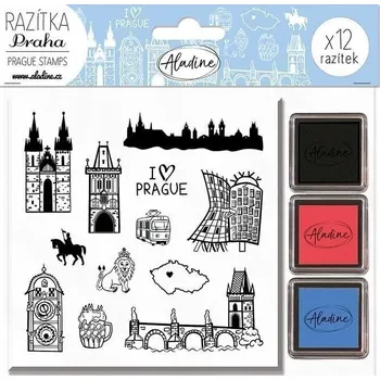 Hračka Aladine Stampo City Sada razítek Praha 12 ks