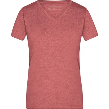 Dámské tričko James&Nicholson Dámské tričko Heather Barva: Red Melange, Velikost: M G_JN973