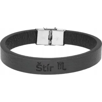 Náramek Pánský kožený náramek černá se znamením Štír