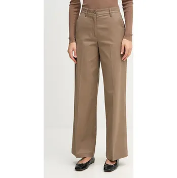 Dámské kalhoty Kalhoty Sisley dámské, hnědá barva, široké, high waist, 4AI6LE03G 84X, vel. 42