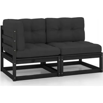 Zahradní sestava Sada zahradního nábytku dřevěná VidaXL černá 2 ks