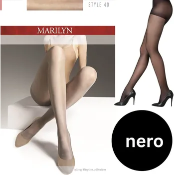 Dámské punčochy Punčocháče hladké Marilyn punčocháče Marilyn style 40 polomatné hladké 5-XL 40 DEN černé Nero velikost 5