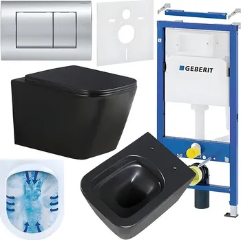 Klozet BPS-koupelny Podomítkový modul Geberit DuoFix s WC mísou RN-MTB-RIM-03 + ovládací tlačítko Delta 30 chrom