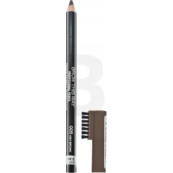 Přípravek na oči Rimmel Brow This Way Professional 005 Ash Brown tužka na obočí se štětečkem