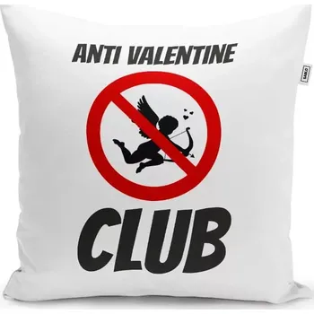 Polštář Sablio Polštář Anti Valentine Club: 40x40 cm