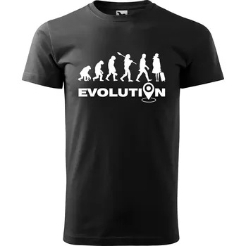 Sablio Tričko s potiskem Evoluce cestovatelky - černé 3XL