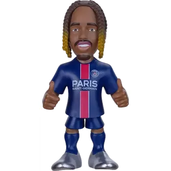 Sběratelský sportovní předmět Sběratelská figurka Minix PSG 25/26 Bradley Barcola 12 cm modrá