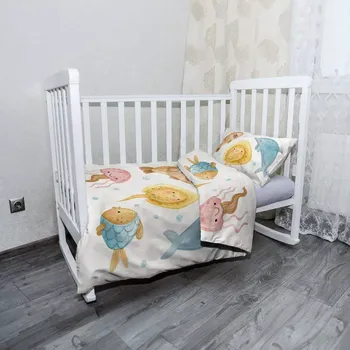 Povlečení Sablio Dětské povlečení do postýlky Podmořská parta - 120x90 / 40x60