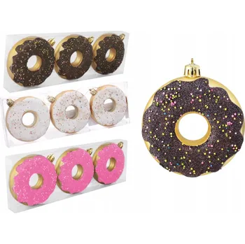 Vánoční dekorace Vánoční Baňky tvarované Stromeček 8 cm 3 ks