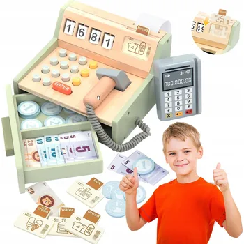 Hra na obchod INTERAKTIVNÍ POKLADNA PRODEJNA S KALKULAČKOU, SKENEREM A KOŠÍKEM - EDUKATIVNÍ HRAČKA