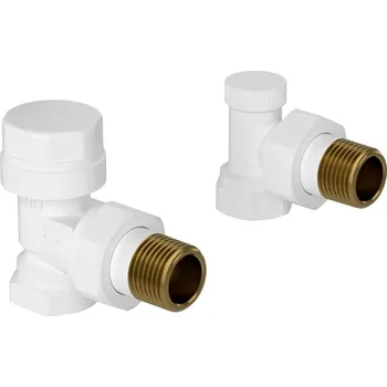 Ventil BPS-koupelny Radiátorový ventil úhlový - přívodní a uzavírací HYD-ZG-WH-6 bílý