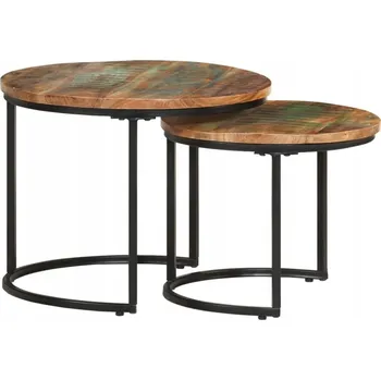 Konferenční stolek Stolek VidaXL kulatý 50 x 50 x 40 cm, odstíny hnědé