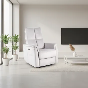 Křeslo Signal Relaxační masážní křeslo NEPTUN VELVET M | světle šedá