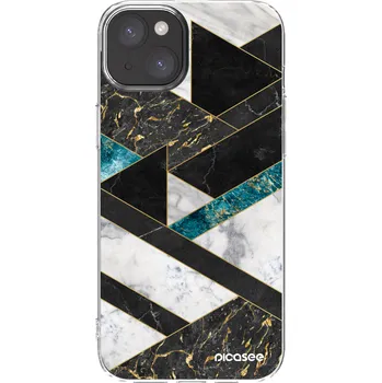 Pouzdro na mobilní telefon Picasee silikonový průhledný obal pro Apple iPhone 15 Plus - Dark geometry
