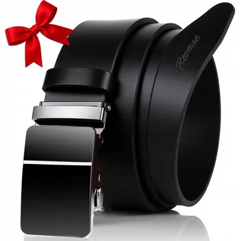 Opasek Pánský kožený Pásek AUTOMATIC, elegantní opasek ke kalhotám , černý, 145 cm