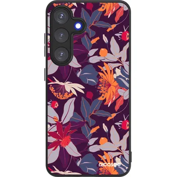 Pouzdro na mobilní telefon Picasee ULTIMATE CASE PowerShare pro Samsung Galaxy S25 5G - Purple Leaf