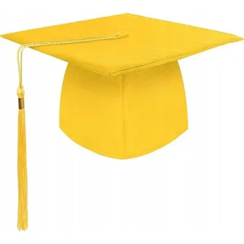 Čepice Čepice pro absolventy s třásněmi na promoci, žlutá