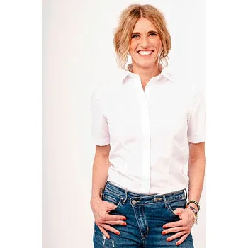 Dámská halenka Marvelis Dámská halenka Comfort Fit s krátkým rukávem Barva: white, Velikost: 42 G_MV069012