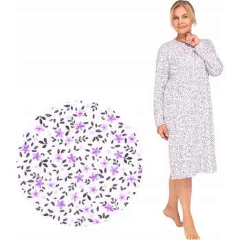 Dámská noční košile Martel Košile noční dámská pro maminku babičku seniorku, dlouhý rukáv za koleno, velikost 3XL